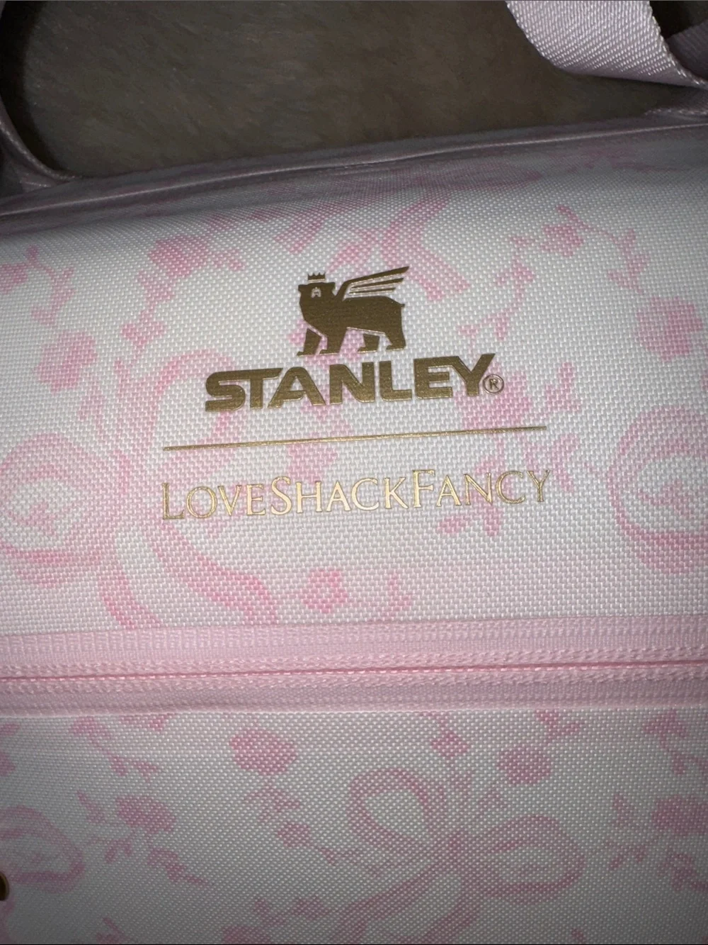 LoveShackFancy x Stanley Pink Floral Cooler with Gold Charms